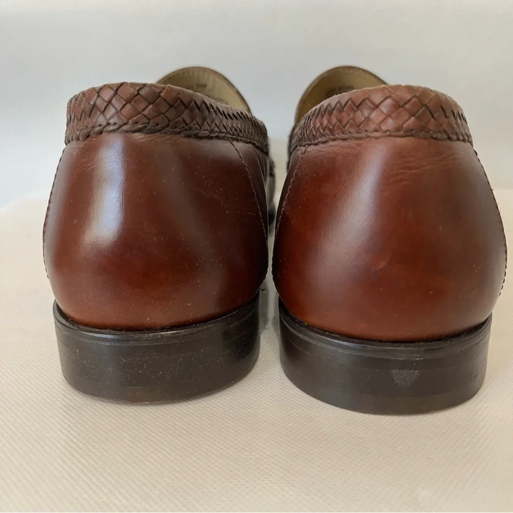 Johnston & Murphy Brown Leather Slip On Tassel Loafers READ